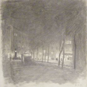 Berliner Straße bei Nacht